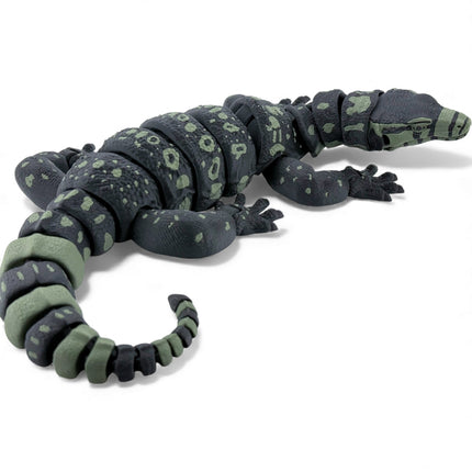 3D Printed Water Monitor – Olive Green Realistic Articulated Model