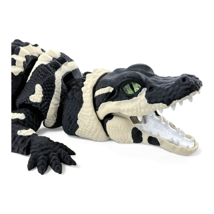 3D Printed Baby Alligator with Realistic Glass Eyes – Black Variant (13 Inches Long)