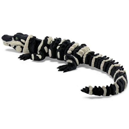 3D Printed Baby Alligator with Realistic Glass Eyes – Black Variant (13 Inches Long)