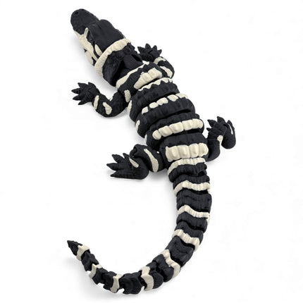3D Printed Baby Alligator with Realistic Glass Eyes – Black Variant (13 Inches Long)
