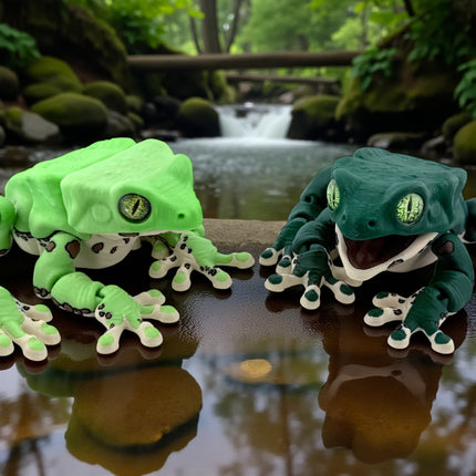 3D Printed Waxy Monkey Tree Frog – Realistic Amphibian Model with Glass Eyes