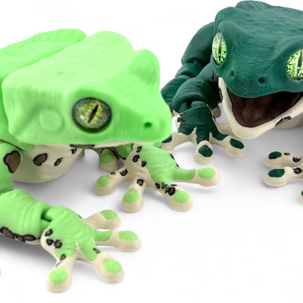 3D Printed Waxy Monkey Tree Frog – Realistic Amphibian Model with Glass Eyes