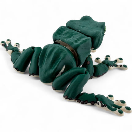 3D Printed Waxy Monkey Tree Frog – Realistic Amphibian Model with Glass Eyes