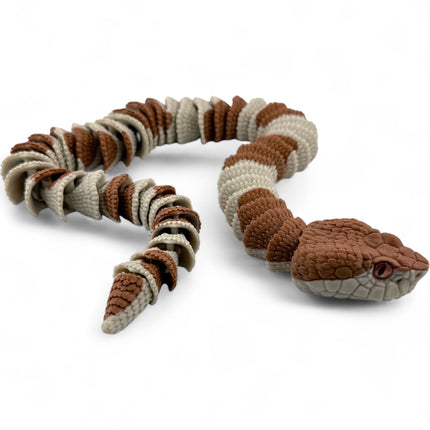 3D Printed Copperhead Snake – Realistic Articulated Model with Glass Eyes