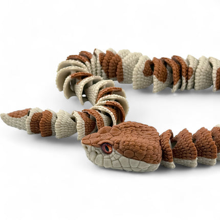 3D Printed Copperhead Snake – Realistic Articulated Model with Glass Eyes