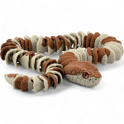 3D Printed Copperhead Snake – Realistic Articulated Model with Glass Eyes