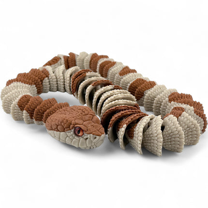 3D Printed Copperhead Snake – Realistic Articulated Model with Glass Eyes
