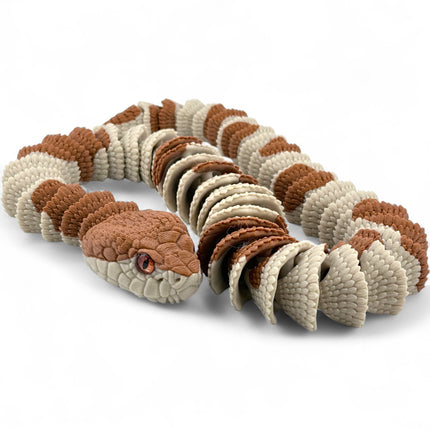 3D Printed Copperhead Snake – Realistic Articulated Model with Glass Eyes