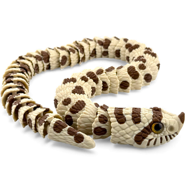 3D Printed Articulated Hognose Snake with Realistic Glass Eyes – 20 Inches Long