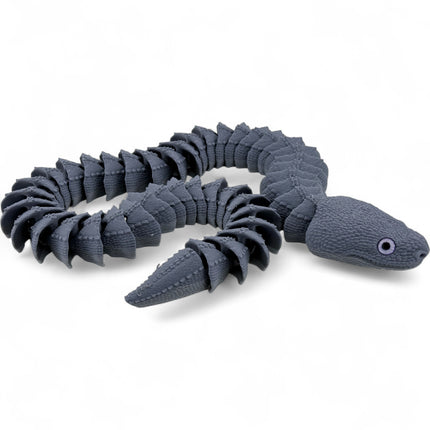 3D Printed Articulated Xenodermus / Dragon Snake – Realistic Model with Glass Eyes