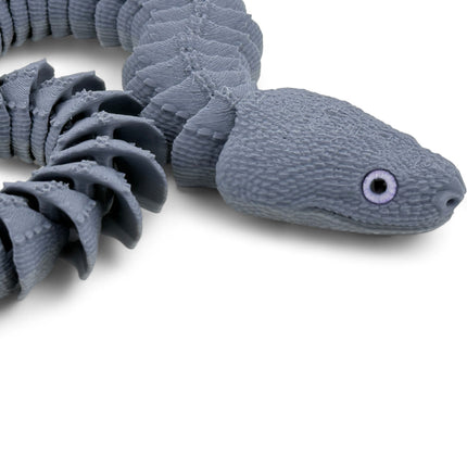 3D Printed Articulated Xenodermus / Dragon Snake – Realistic Model with Glass Eyes