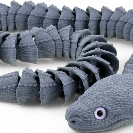 3D Printed Articulated Xenodermus / Dragon Snake – Realistic Model with Glass Eyes