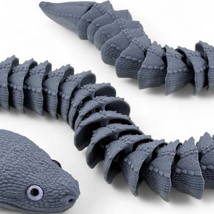 3D Printed Articulated Xenodermus / Dragon Snake – Realistic Model with Glass Eyes