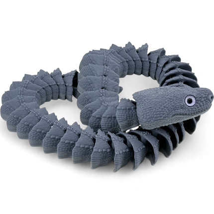 3D Printed Articulated Xenodermus / Dragon Snake – Realistic Model with Glass Eyes