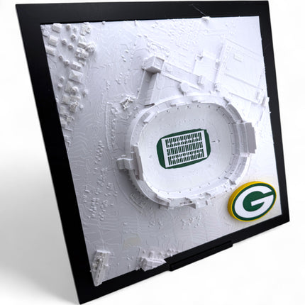 Green Bay Packers Topographic Map Art - Lambeau Field Wall Decor