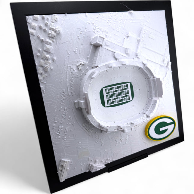 Green Bay Packers Topographic Map Art - Lambeau Field Wall Decor