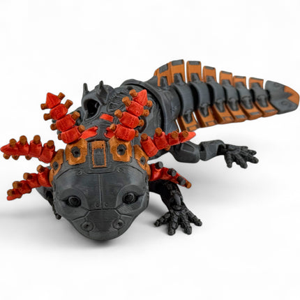 3D Printed Axolotyl-  RobotoLotyl Steampunk , Mechanical Steampunk Animal Figurine, Whimsical Gears and Metallic Accents