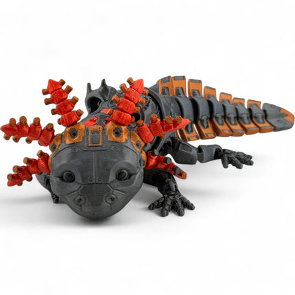 3D Printed Axolotyl-  RobotoLotyl Steampunk , Mechanical Steampunk Animal Figurine, Whimsical Gears and Metallic Accents