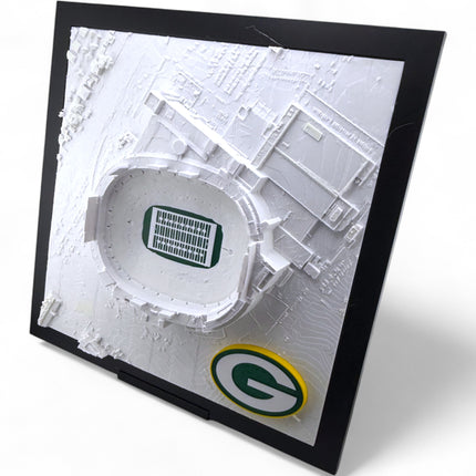 Green Bay Packers Topographic Map Art - Lambeau Field Wall Decor