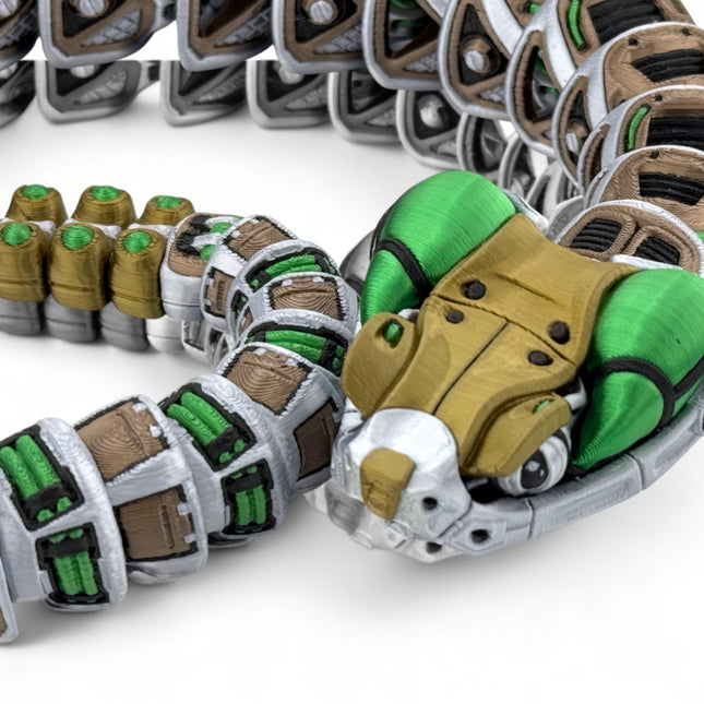3D Printed Rattlesnake RoboRattler | Mechanical Snake Model for Collection, Display, or Conversation Piece