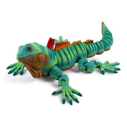3D Printed Iguana Figurine: Realistic Wildlife Art, USA-Made