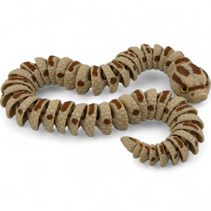 3D Printed Hognose Snake Sculpture: Glass Eyes, Lifelike Reptile Decor