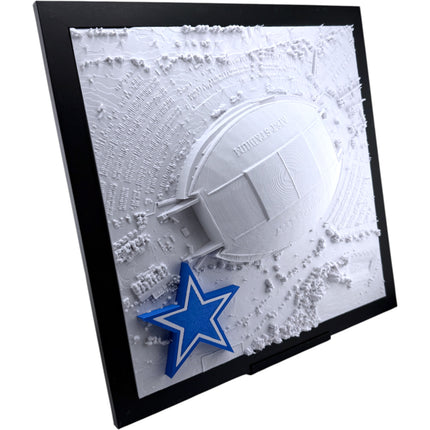 Dallas Cowboys 3D Topographic Map Art -  AT&T Stadium Wall Decor