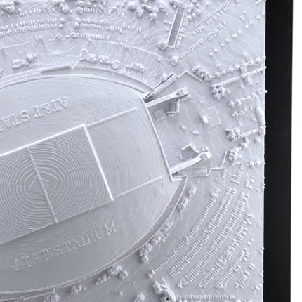 Dallas Cowboys 3D Topographic Map Art -  AT&T Stadium Wall Decor
