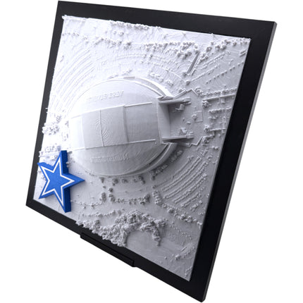 Dallas Cowboys 3D Topographic Map Art -  AT&T Stadium Wall Decor