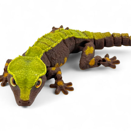 3D Printed Crested Gecko with Glass Eyes: USA Made Collectible Toy