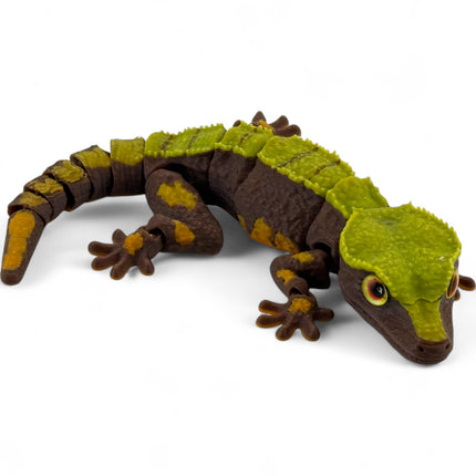 3D Printed Crested Gecko with Glass Eyes: USA Made Collectible Toy