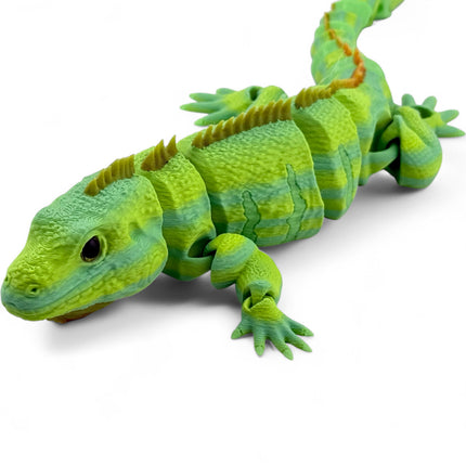 3D Printed Articulated Iguana – Realistic Tropical Lizard with Glass Eyes