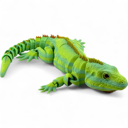 3D Printed Articulated Iguana – Realistic Tropical Lizard with Glass Eyes