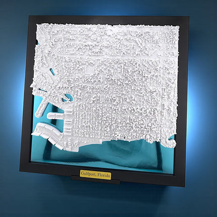 North American City Topographical Map Art – Custom Design