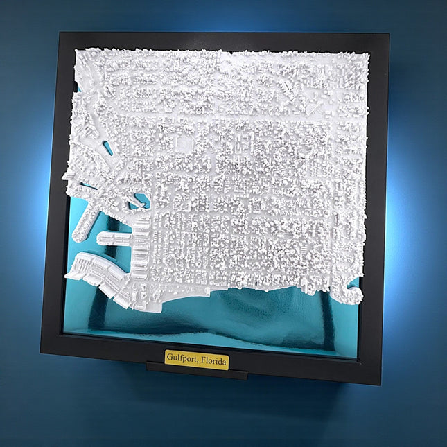 North American City Topographical Map Art – Custom Design