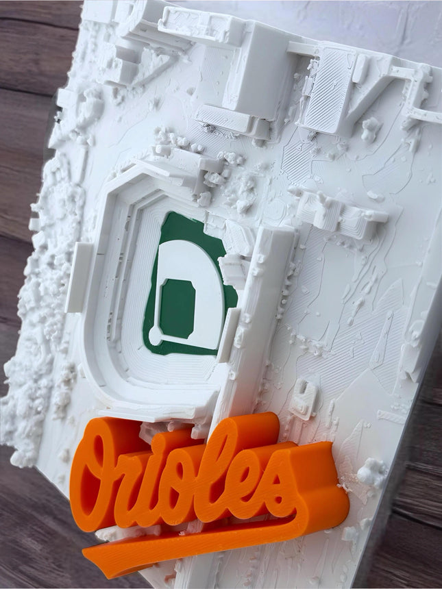 Camden Yards 3D Topographical Map: Baltimore Orioles Stadium Wall Art