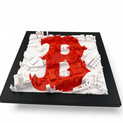 Boston Red Sox 3D Topographical Map: Sports Fan Wall Art