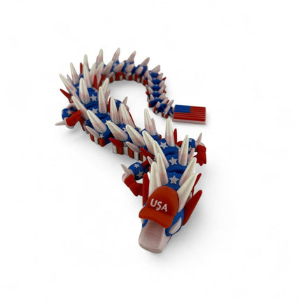 Red Hat USA Patriot 3D Printed Dragon