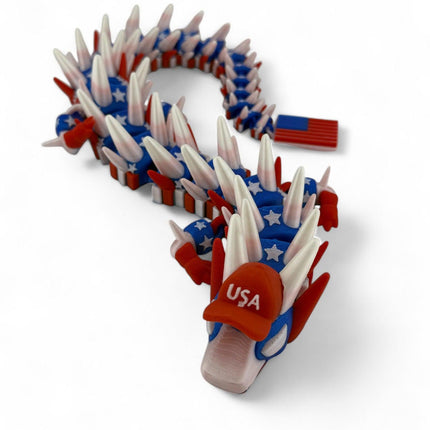Red Hat USA Patriot 3D Printed Dragon