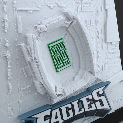 Philadelphia Eagles Lincoln Financial Field Topographical Map Art - Framed 3D Raised Logo Stadium Wall Decor