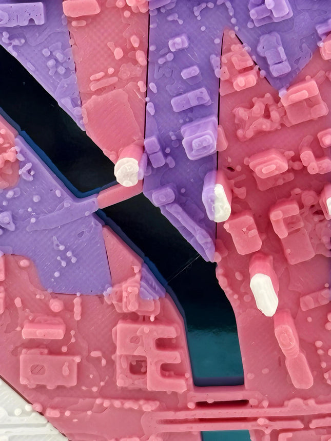 Tampa Topographical Map Art: Hot Pink Heart, Modern Framed Wall Decor