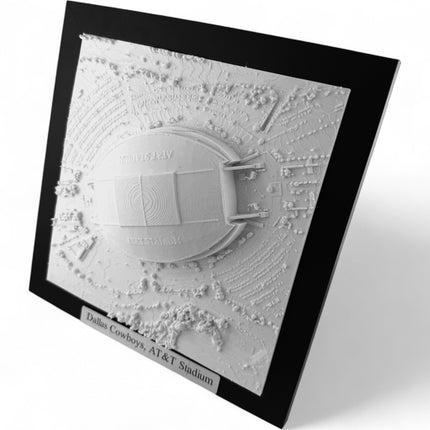 Dallas Cowboys, AT&T Stadium Map Art Framed Wall Decor Topographical Map
