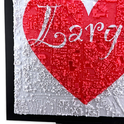 Largo, Florida - Love Heart - Map Art Framed Wall Decor Topographical Map