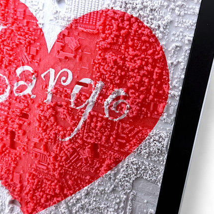 Largo, Florida - Love Heart - Map Art Framed Wall Decor Topographical Map