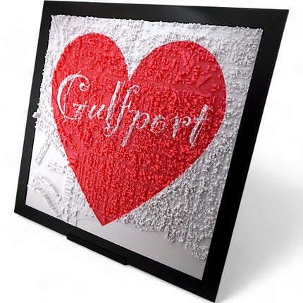 Gulfport, Florida - Love Heart - Map Art Framed Wall Decor Topographical Map (Copy)