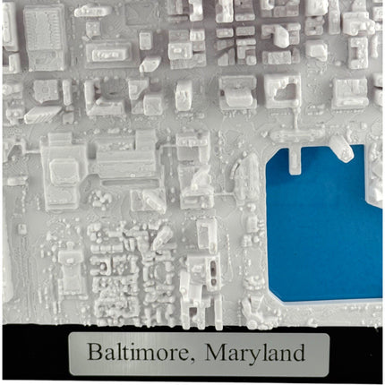 Baltimore, MD Map Art Framed Wall Decor Topographical Map
