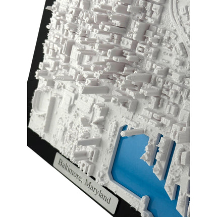 Baltimore, MD Map Art Framed Wall Decor Topographical Map