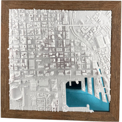 Baltimore, MD Map Art Framed Wall Decor Topographical Map