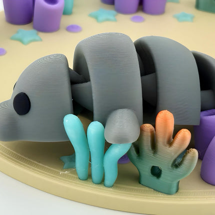 3D Printed Manatee Ocean Coral Reef Diorama Terrarium Figurine Decorative Marine Life Sculpture Gift