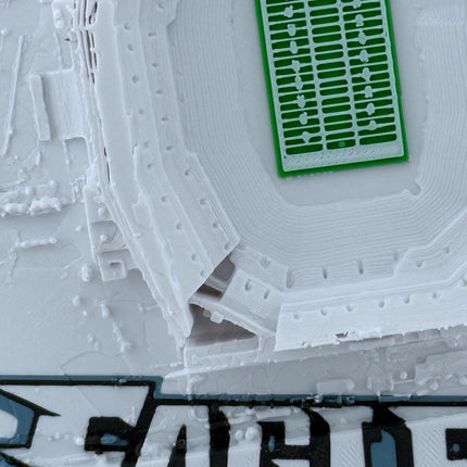 Philadelphia Eagles - Framed Topographical Map Art of Lincoln Financial Field (Embossed Logo)